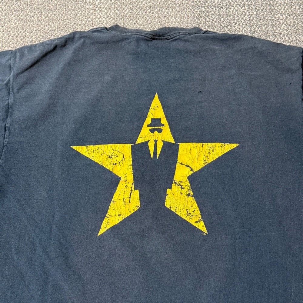 Vintage Star Witness‎ Crime Law T-Shirt Black Distressed Large Grunge